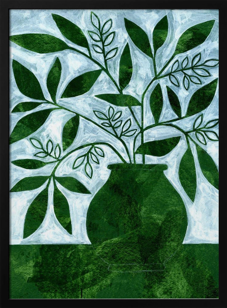 Green Leaves Still Life - Stretched Canvas, Poster or Fine Art Print I Heart Wall Art