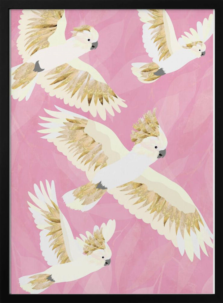 Cockatoos flying - Stretched Canvas, Poster or Fine Art Print I Heart Wall Art