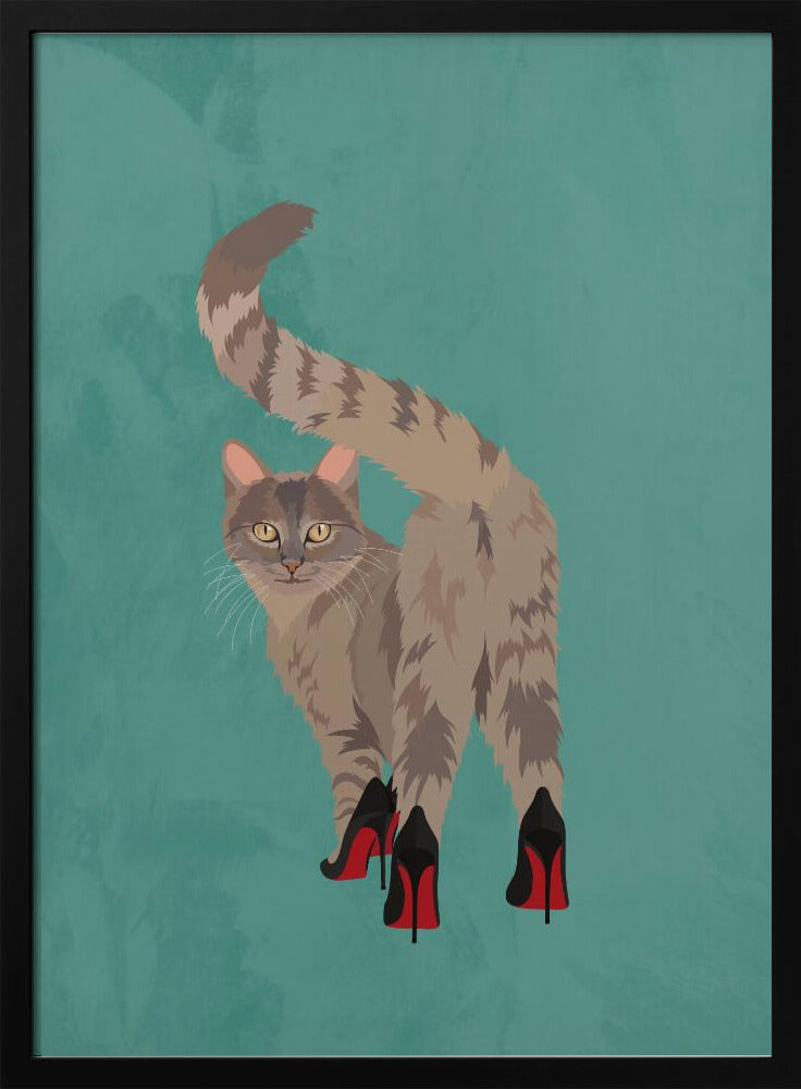 Kitten in heels - Stretched Canvas, Poster or Fine Art Print I Heart Wall Art