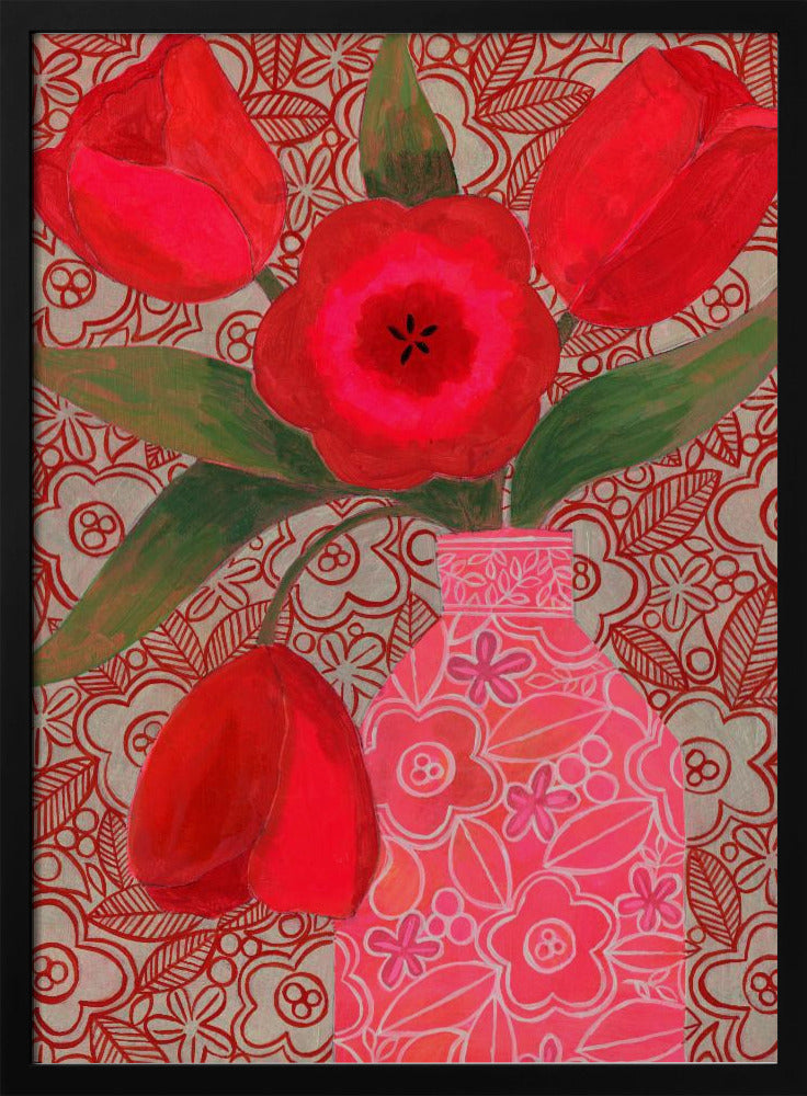 Red Tulips - Stretched Canvas, Poster or Fine Art Print I Heart Wall Art