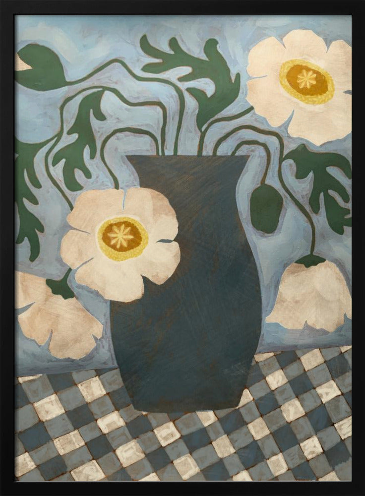 White Icelandic Poppies - Stretched Canvas, Poster or Fine Art Print I Heart Wall Art