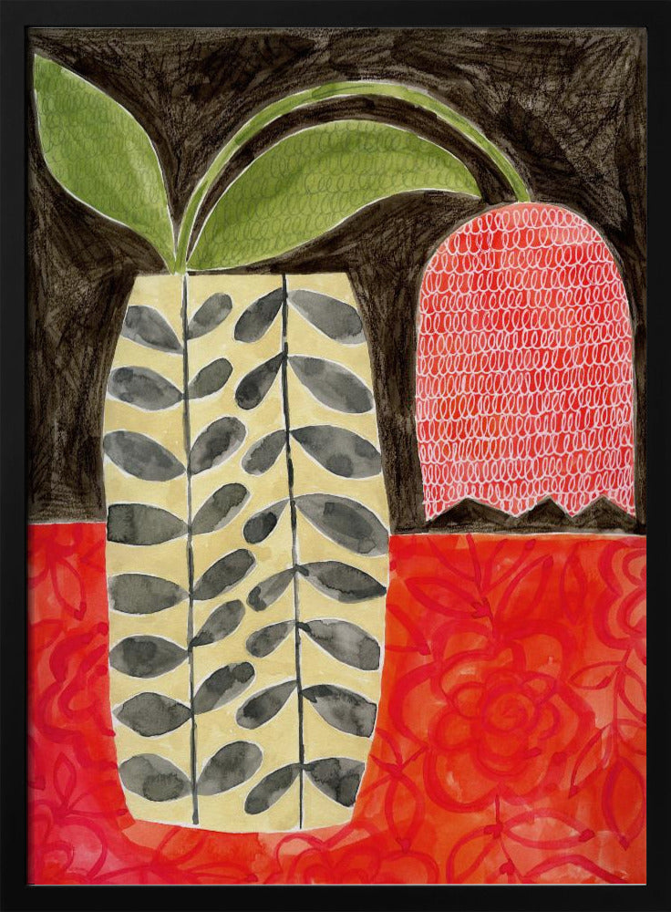 Red Tulip In A Modern Vase - Stretched Canvas, Poster or Fine Art Print I Heart Wall Art