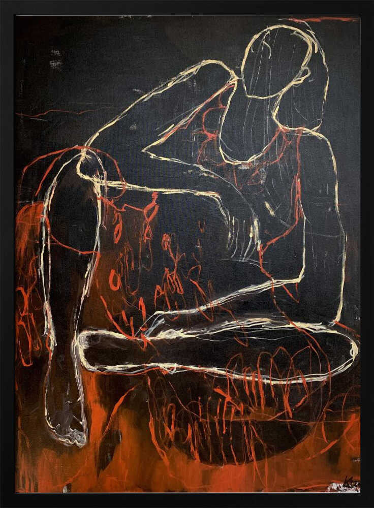 “Woman In Red” - Stretched Canvas, Poster or Fine Art Print