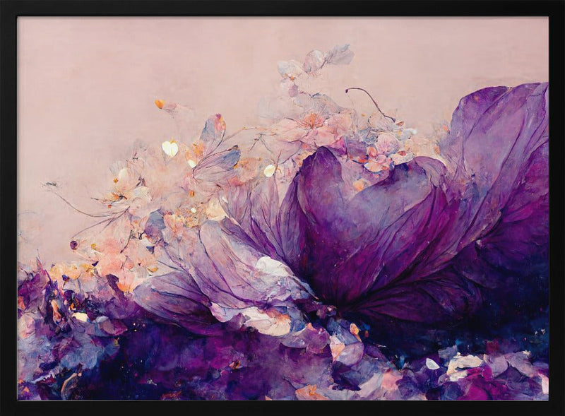 Purple Wild Flowers - Stretched Canvas, Poster or Fine Art Print I Heart Wall Art