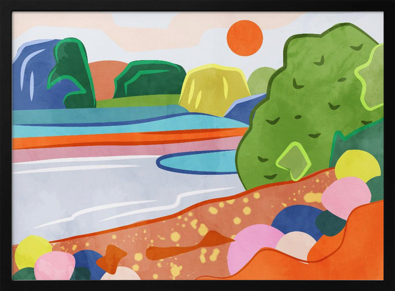 Pastel Sunset Over the Valley - Stretched Canvas, Poster or Fine Art Print I Heart Wall Art