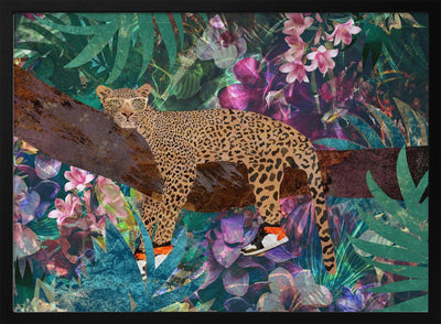 Lazy Leopard - Stretched Canvas, Poster or Fine Art Print I Heart Wall Art