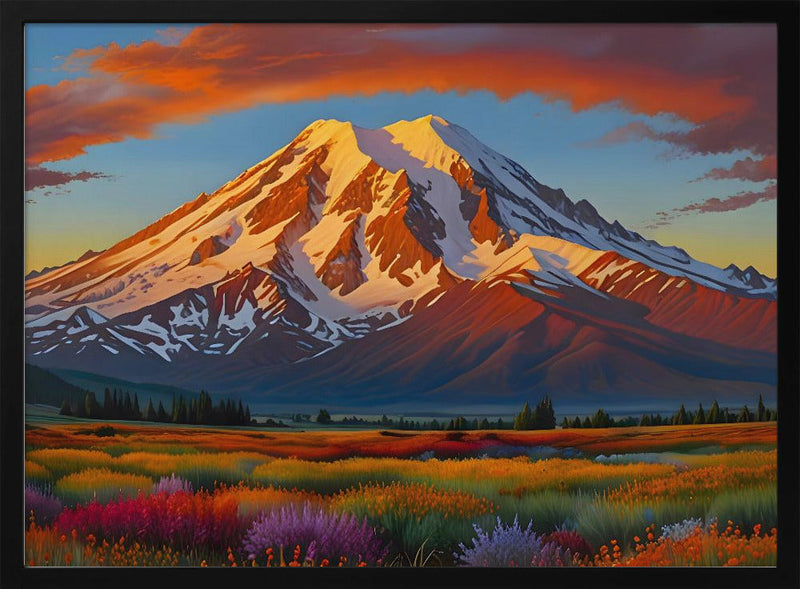 Crimson Clouds Over the Valley - Stretched Canvas, Poster or Fine Art Print I Heart Wall Art