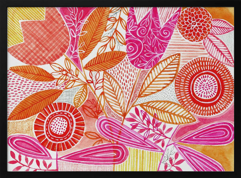 Layered Botanical Watercolour - Stretched Canvas, Poster or Fine Art Print I Heart Wall Art