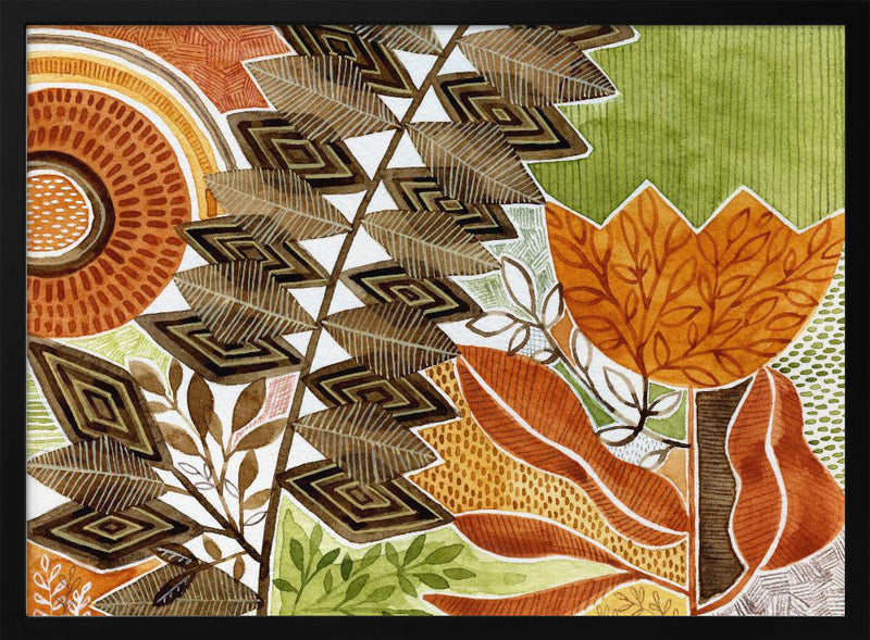 Layered Botanical Watercolour - Stretched Canvas, Poster or Fine Art Print I Heart Wall Art