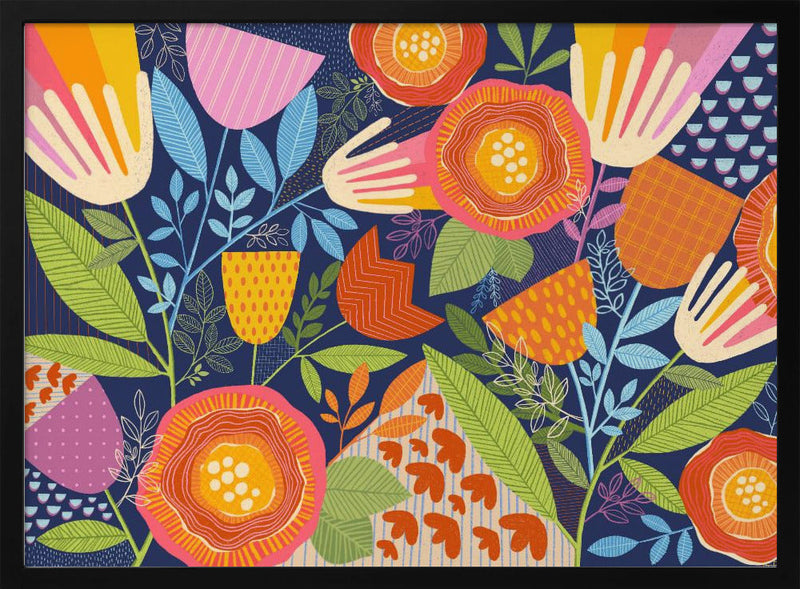 A Rainbow Garden - Stretched Canvas, Poster or Fine Art Print I Heart Wall Art