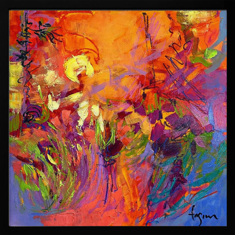 Vivid Sunburst - Square Stretched Canvas, Poster or Fine Art Print I Heart Wall Art