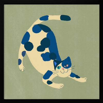 Pouncing cat - Square Stretched Canvas, Poster or Fine Art Print I Heart Wall Art