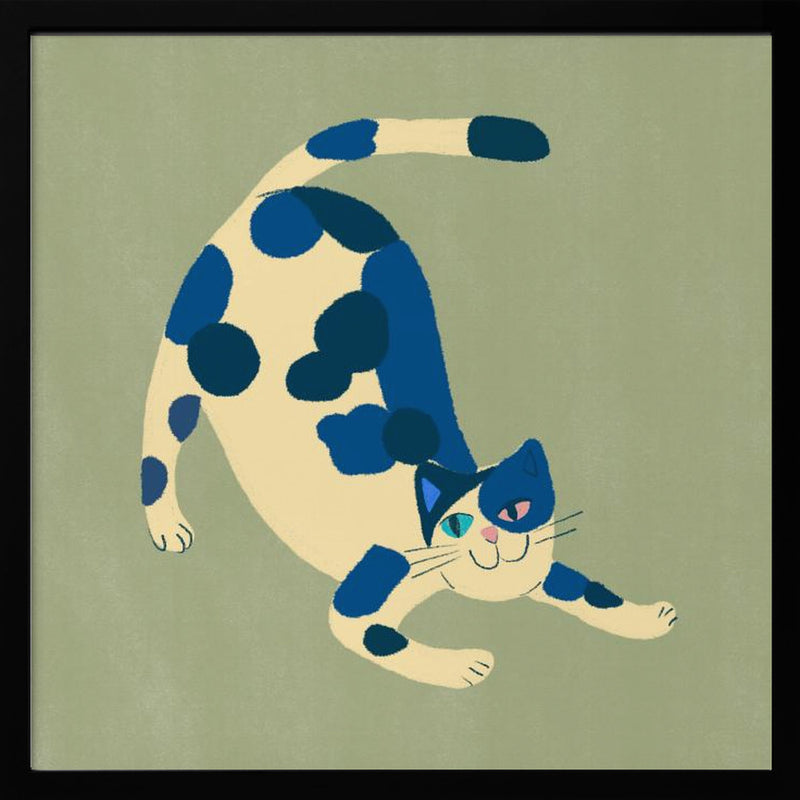 Pouncing cat - Square Stretched Canvas, Poster or Fine Art Print I Heart Wall Art