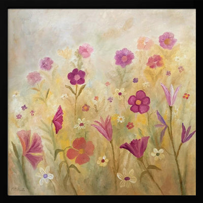 Flowers In the Mist - Square Stretched Canvas, Poster or Fine Art Print I Heart Wall Art
