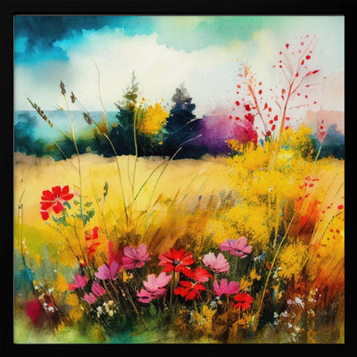 Idyllic Meadow (2) - Square Stretched Canvas, Poster or Fine Art Print I Heart Wall Art