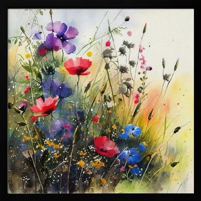 Idyllic Meadow (6) - Square Stretched Canvas, Poster or Fine Art Print I Heart Wall Art