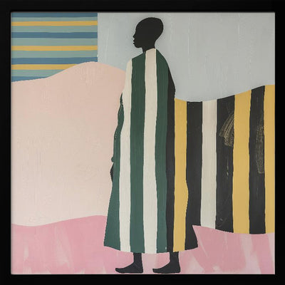 Man In Stripes - Square Stretched Canvas, Poster or Fine Art Print I Heart Wall Art