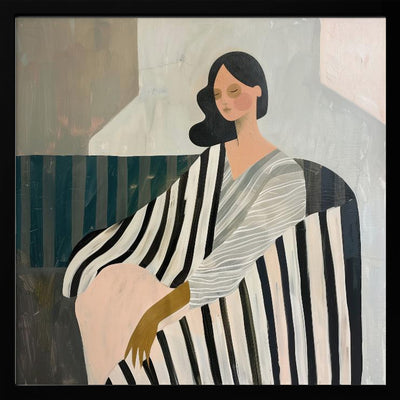 Woman In Recline - Square Stretched Canvas, Poster or Fine Art Print I Heart Wall Art