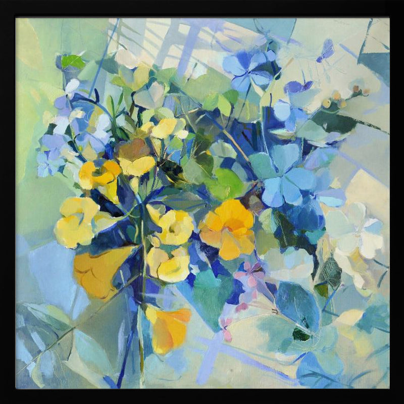 Wellow Oil Canvas  100 100  2011 - Square Stretched Canvas, Poster or Fine Art Print I Heart Wall Art