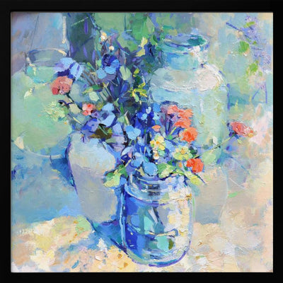 Wild Flowers - Square Stretched Canvas, Poster or Fine Art Print I Heart Wall Art