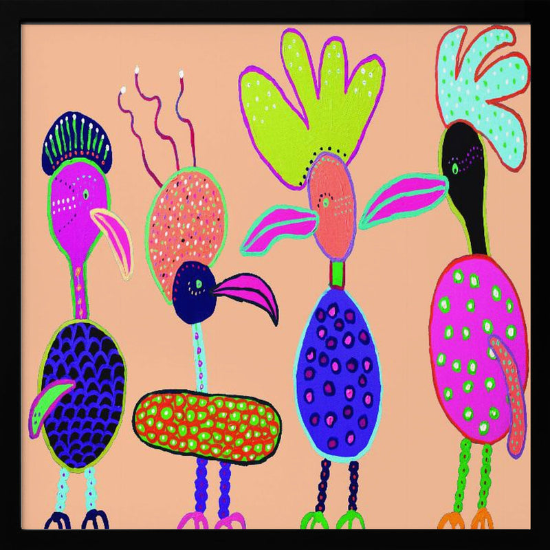 Chatter Boxes - Square Stretched Canvas, Poster or Fine Art Print I Heart Wall Art