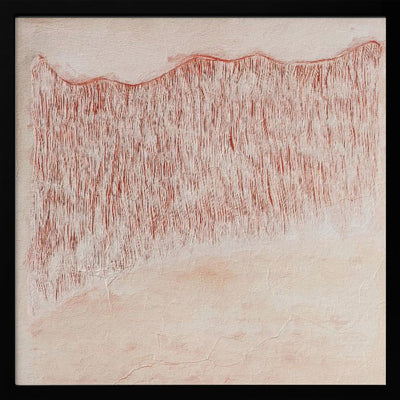 Crimson Wavescape - Square Stretched Canvas, Poster or Fine Art Print I Heart Wall Art