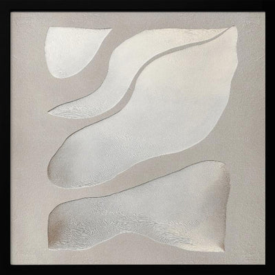 Flowing Shapes in Soft Neutral Tones - Square Stretched Canvas, Poster or Fine Art Print I Heart Wall Art