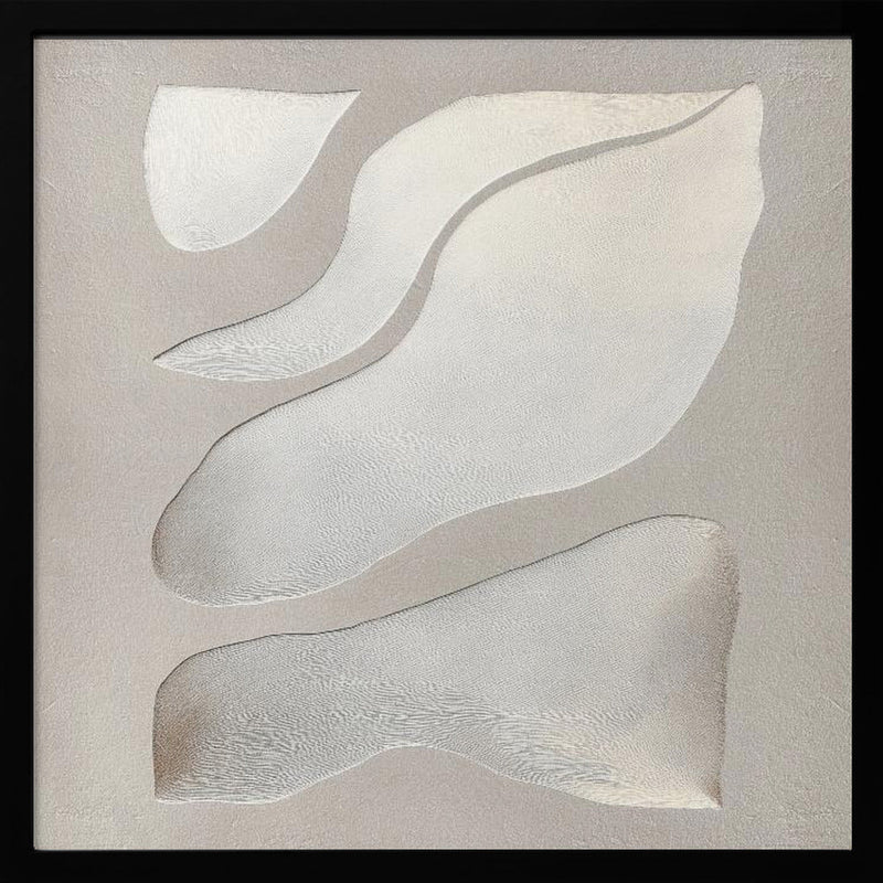 Flowing Shapes in Soft Neutral Tones - Square Stretched Canvas, Poster or Fine Art Print I Heart Wall Art