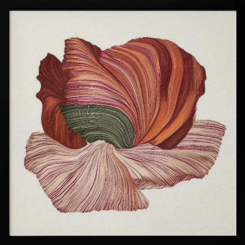 Floral lines I - Square Stretched Canvas, Poster or Fine Art Print I Heart Wall Art