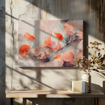 Wild Coral Flowers - Stretched Canvas, Poster or Fine Art Print I Heart Wall Art
