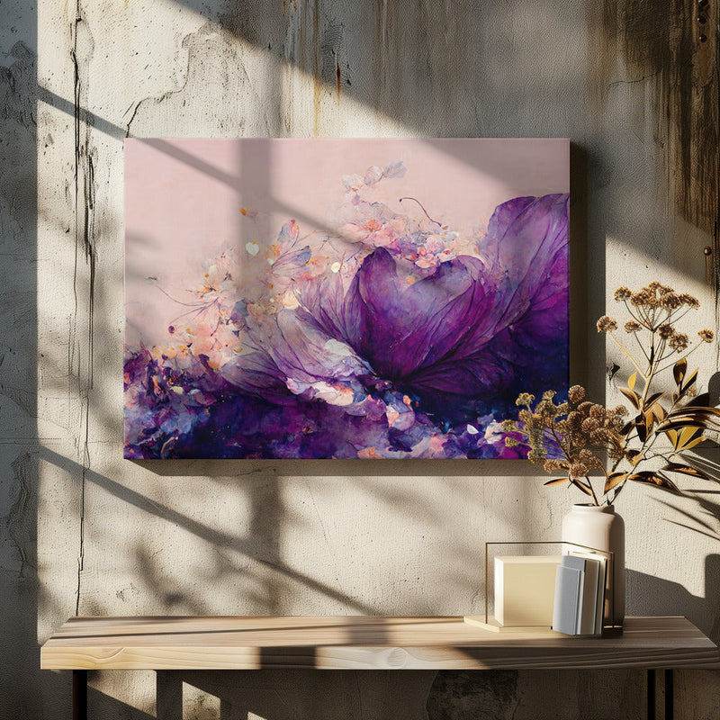 Purple Wild Flowers - Stretched Canvas, Poster or Fine Art Print I Heart Wall Art
