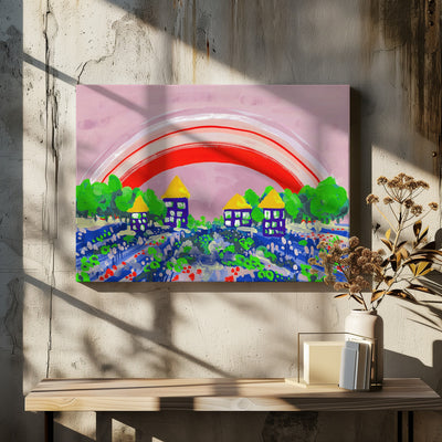 Red Rainbow - Stretched Canvas, Poster or Fine Art Print I Heart Wall Art