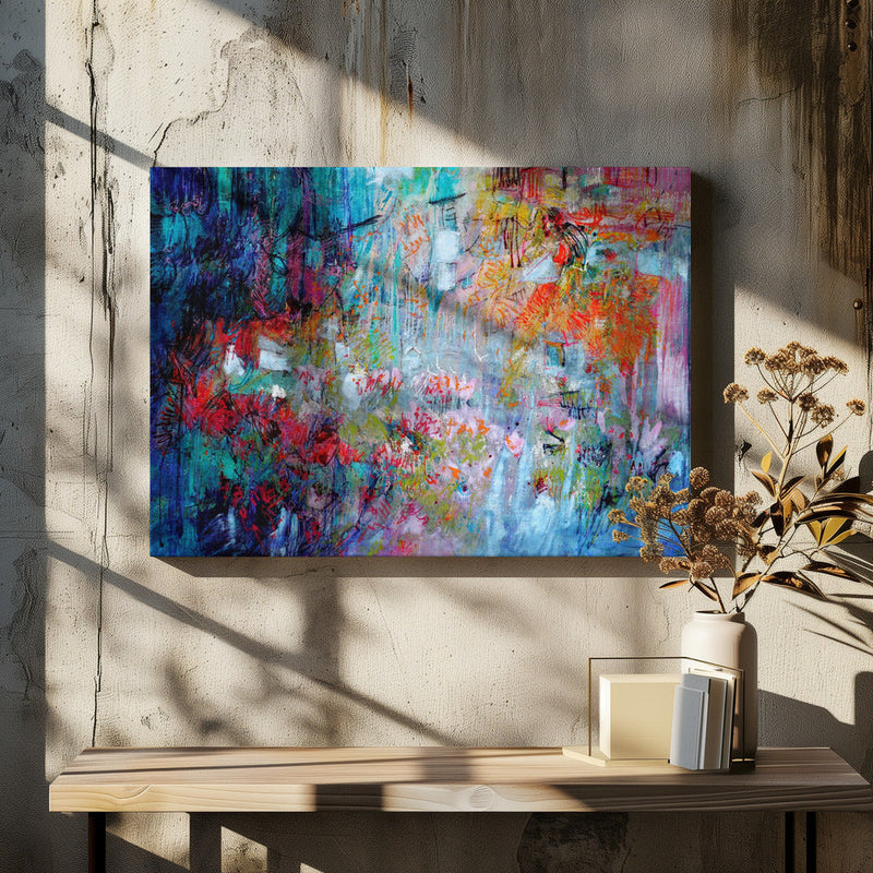 Chaotic Bloomscape - Stretched Canvas, Poster or Fine Art Print I Heart Wall Art
