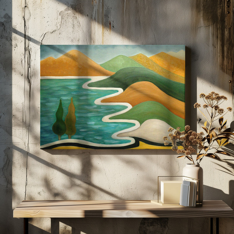 Winding Coast - Stretched Canvas, Poster or Fine Art Print I Heart Wall Art