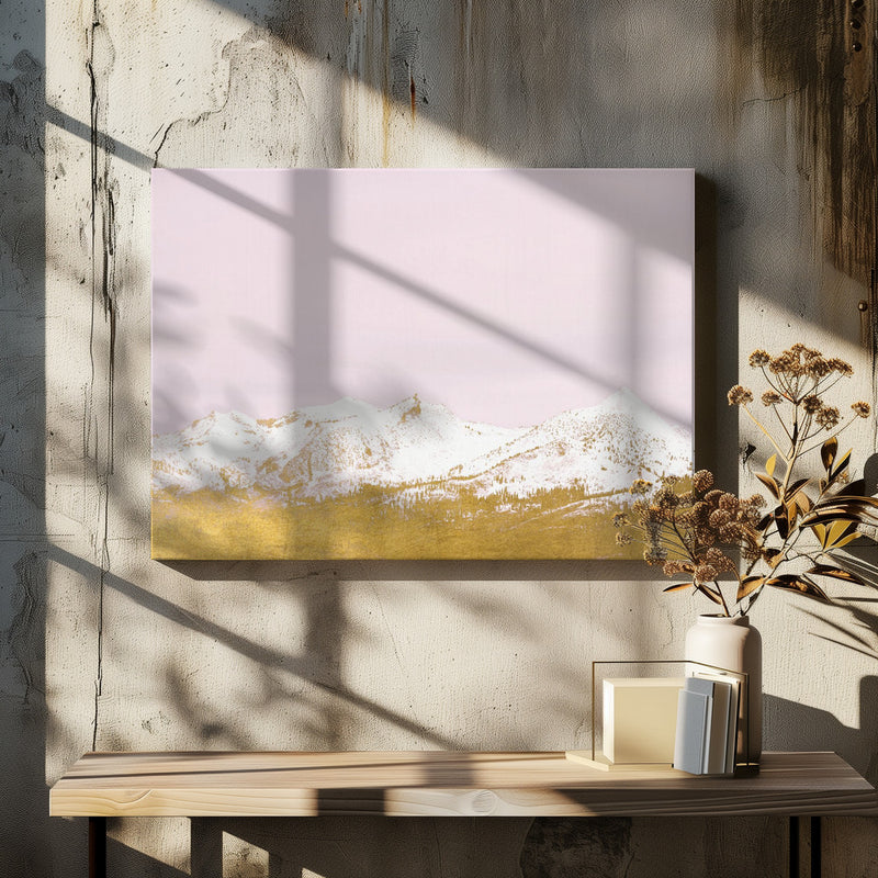 Gold Mountains - Stretched Canvas, Poster or Fine Art Print I Heart Wall Art