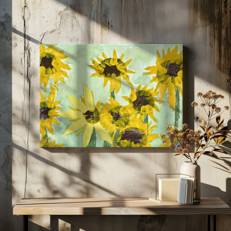 Sunflowers By James Hefer - Stretched Canvas, Poster or Fine Art Print I Heart Wall Art