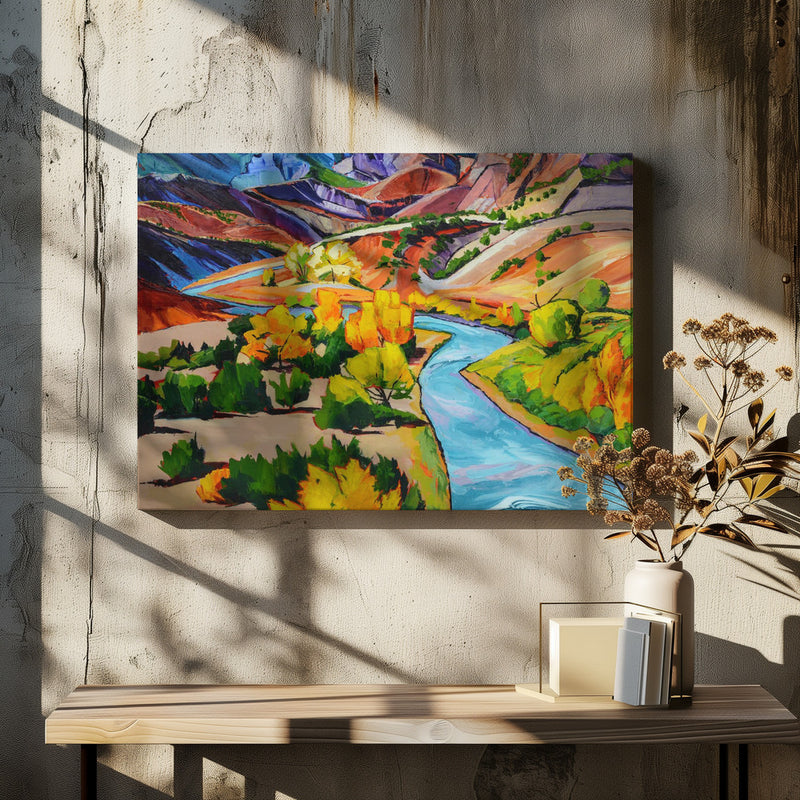 Meandering River - Stretched Canvas, Poster or Fine Art Print I Heart Wall Art