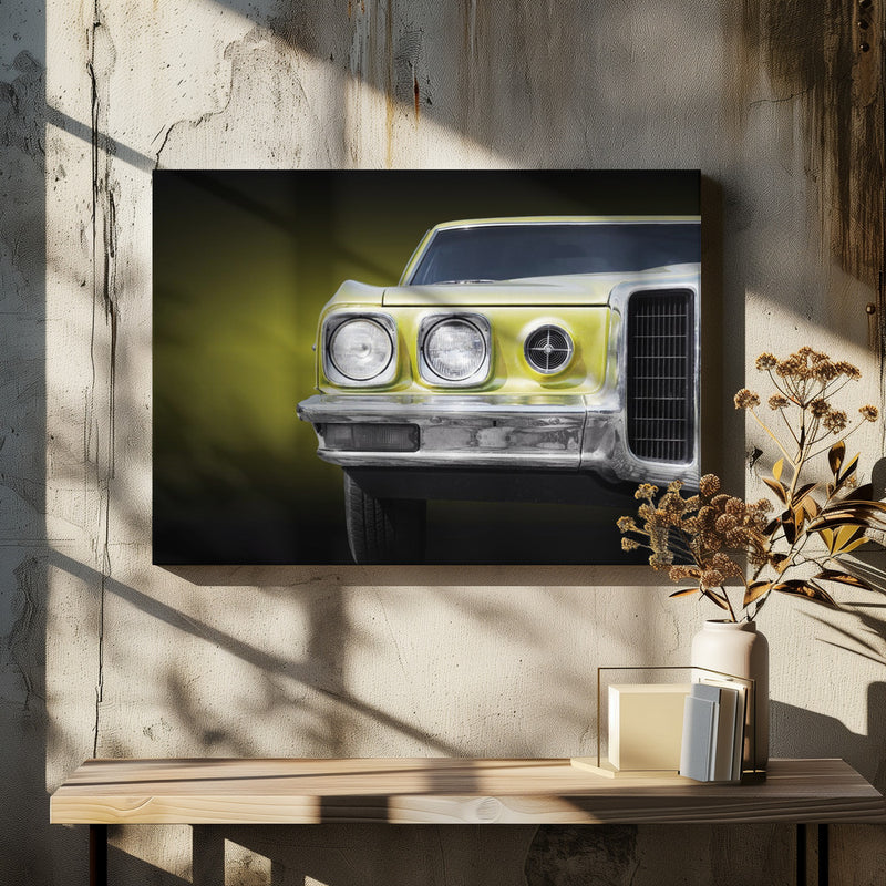 American classic car Bonneville 1970 Front - Stretched Canvas, Poster or Fine Art Print I Heart Wall Art