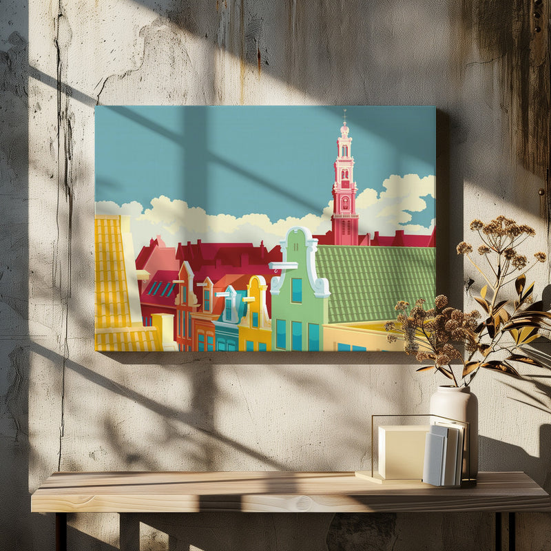 Amsterdam Jordaan Westerkerk - Stretched Canvas, Poster or Fine Art Print I Heart Wall Art