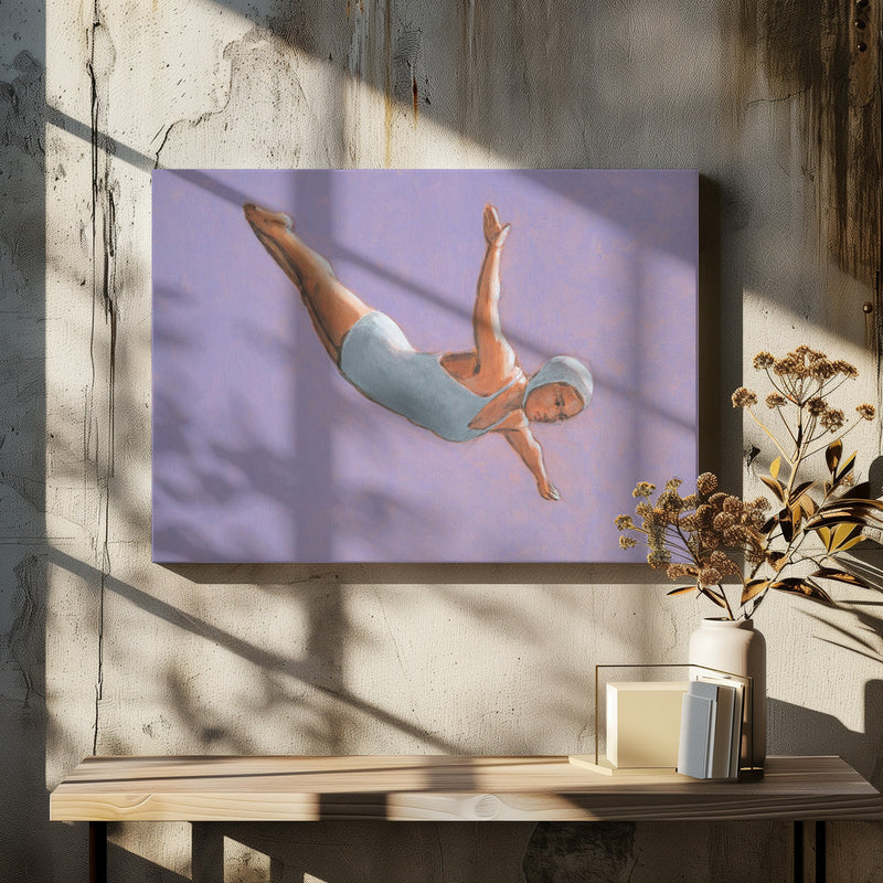 Lavender Diver - Stretched Canvas, Poster or Fine Art Print I Heart Wall Art