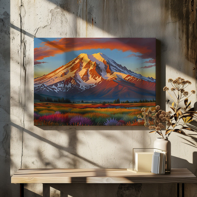 Crimson Clouds Over the Valley - Stretched Canvas, Poster or Fine Art Print I Heart Wall Art