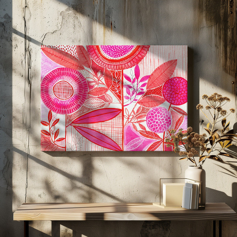 Layered Botanical Watercolour - Stretched Canvas, Poster or Fine Art Print I Heart Wall Art
