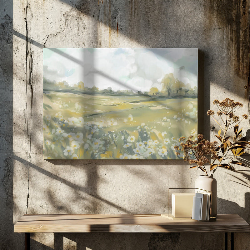 Dreamy Meadow Bliss - Stretched Canvas, Poster or Fine Art Print I Heart Wall Art