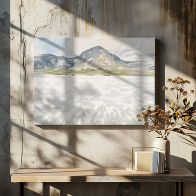 Snowy Mountain View - Stretched Canvas, Poster or Fine Art Print I Heart Wall Art