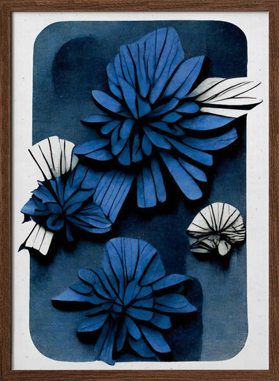 Blue Blossoms - Stretched Canvas, Poster or Fine Art Print I Heart Wall Art