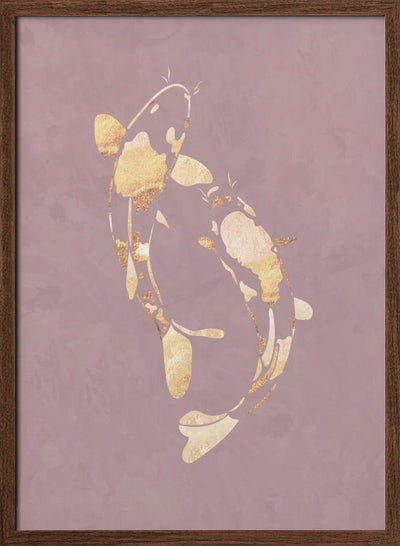 Pink Gold Koi Fish 1 - Stretched Canvas, Poster or Fine Art Print I Heart Wall Art