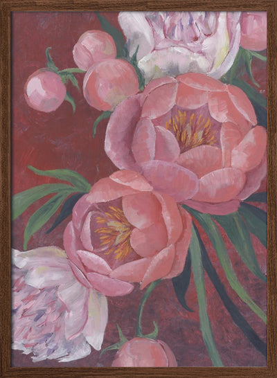 Nevaeh peonies - Stretched Canvas, Poster or Fine Art Print I Heart Wall Art