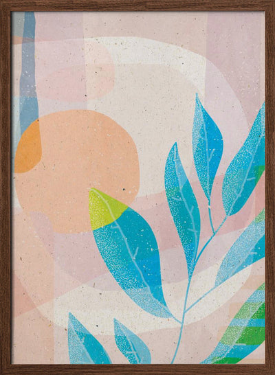 Blue Leaves - Stretched Canvas, Poster or Fine Art Print I Heart Wall Art