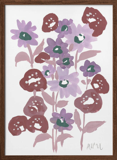 Purple Flowerbed - Stretched Canvas, Poster or Fine Art Print I Heart Wall Art