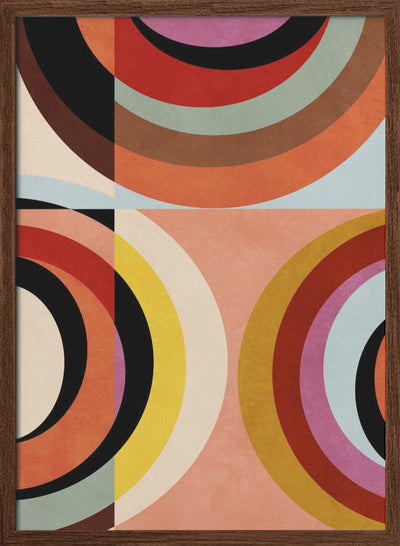 Warm Colors Bauhaus Geometry3 - Stretched Canvas, Poster or Fine Art Print I Heart Wall Art
